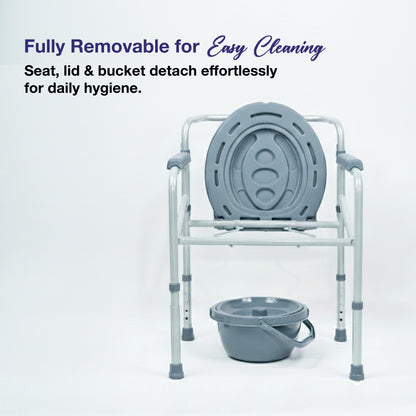 VMS Careline Foldable Commode Chair - CLASSIC