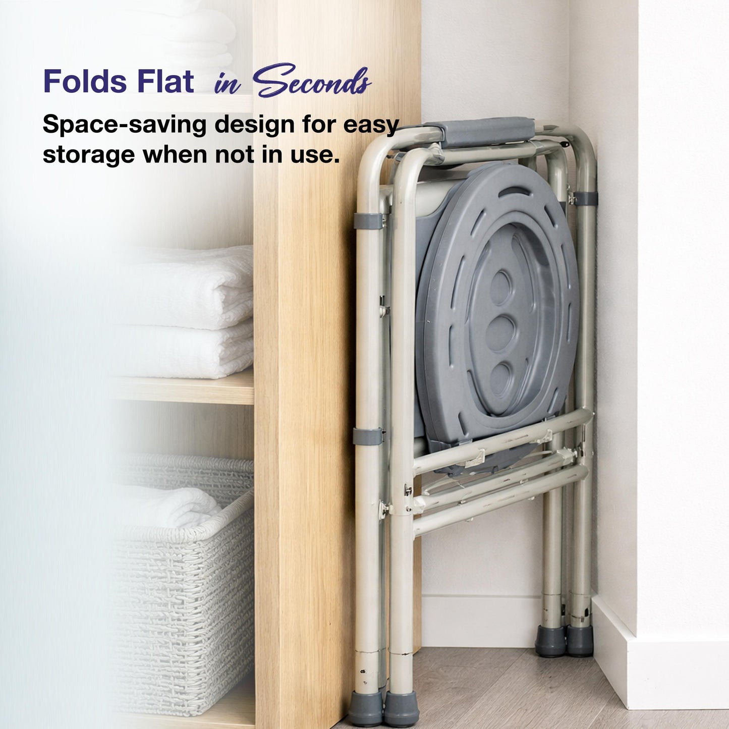 VMS Careline Foldable Commode Chair - CLASSIC