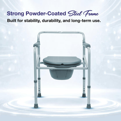 VMS Careline Foldable Commode Chair - CLASSIC