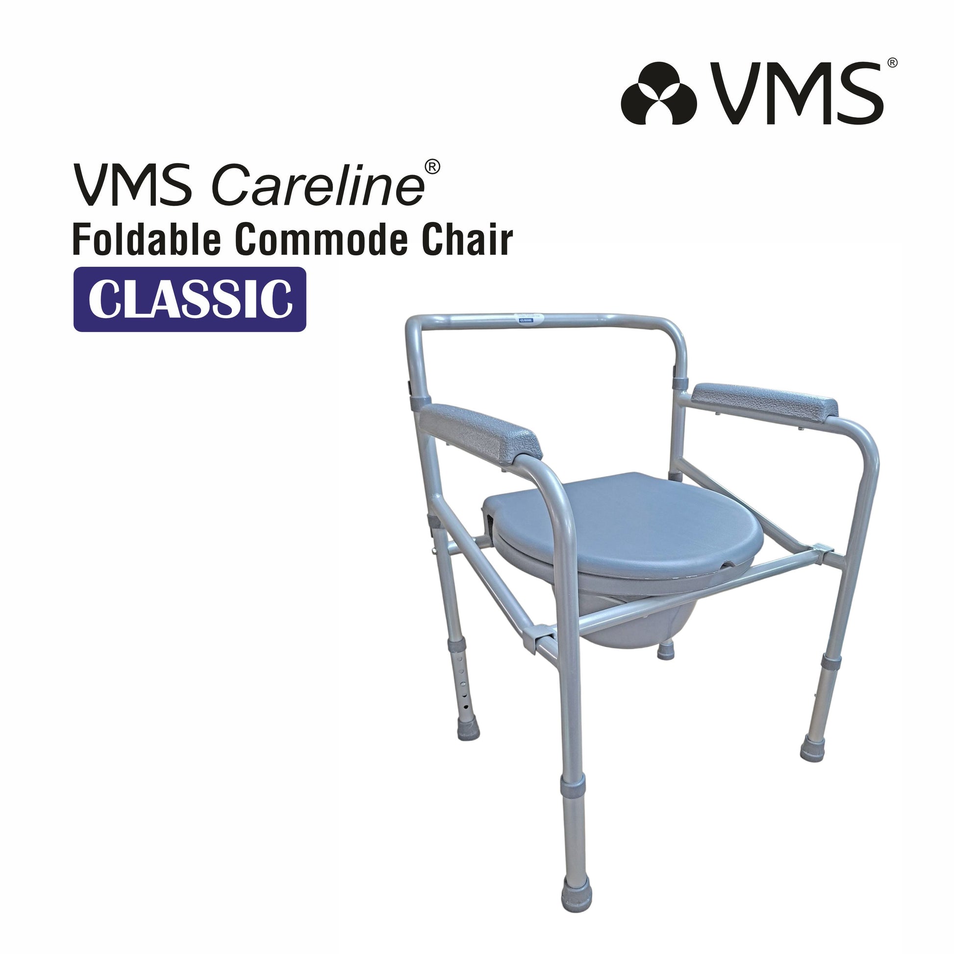 VMS Careline Foldable commode chair