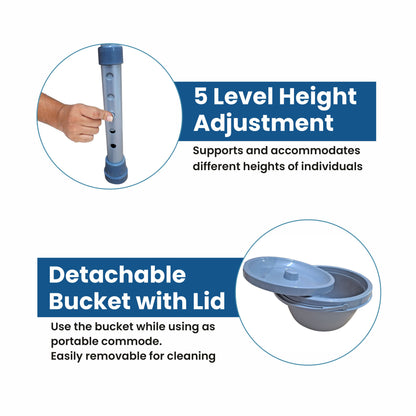 VMS Careline Foldable Commode Chair - CLASSIC Specification