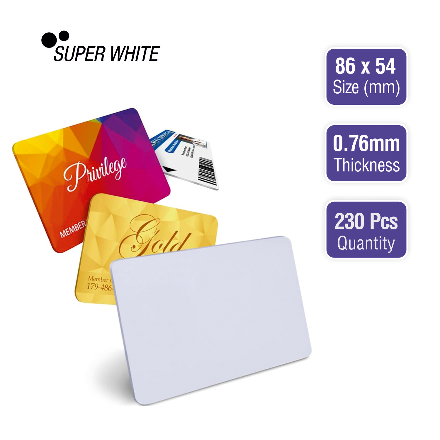 VMS Deluxe Inkjet Printable PVC Cards