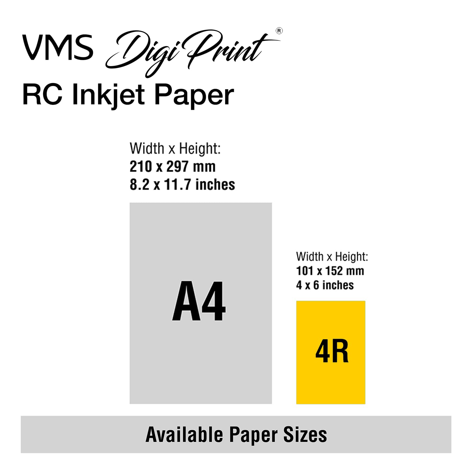 VMS DigiPrint 260 GSM A4 Glossy Photo Paper - Available Paper Size 