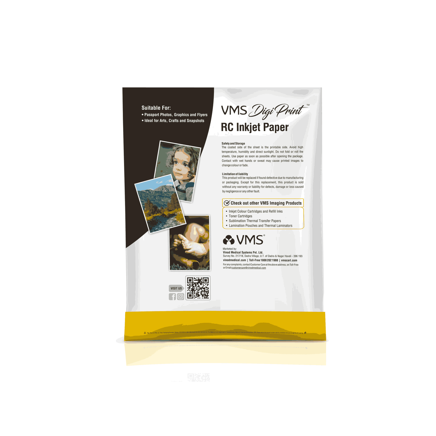 VMS DigiPrint 260 GSM A4 Glossy Inkjet Photo Paper - 20 Sheets