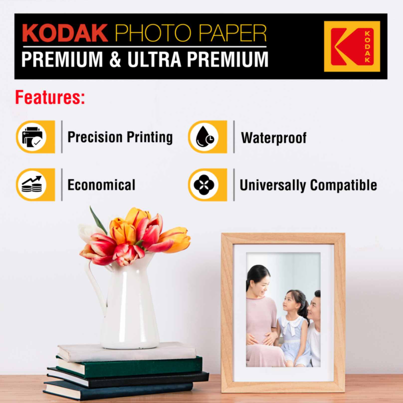 Kodak Ultra Premium 270 GSM 4R (4x6) High Gloss Photo Paper - 100 sheets Featured Image