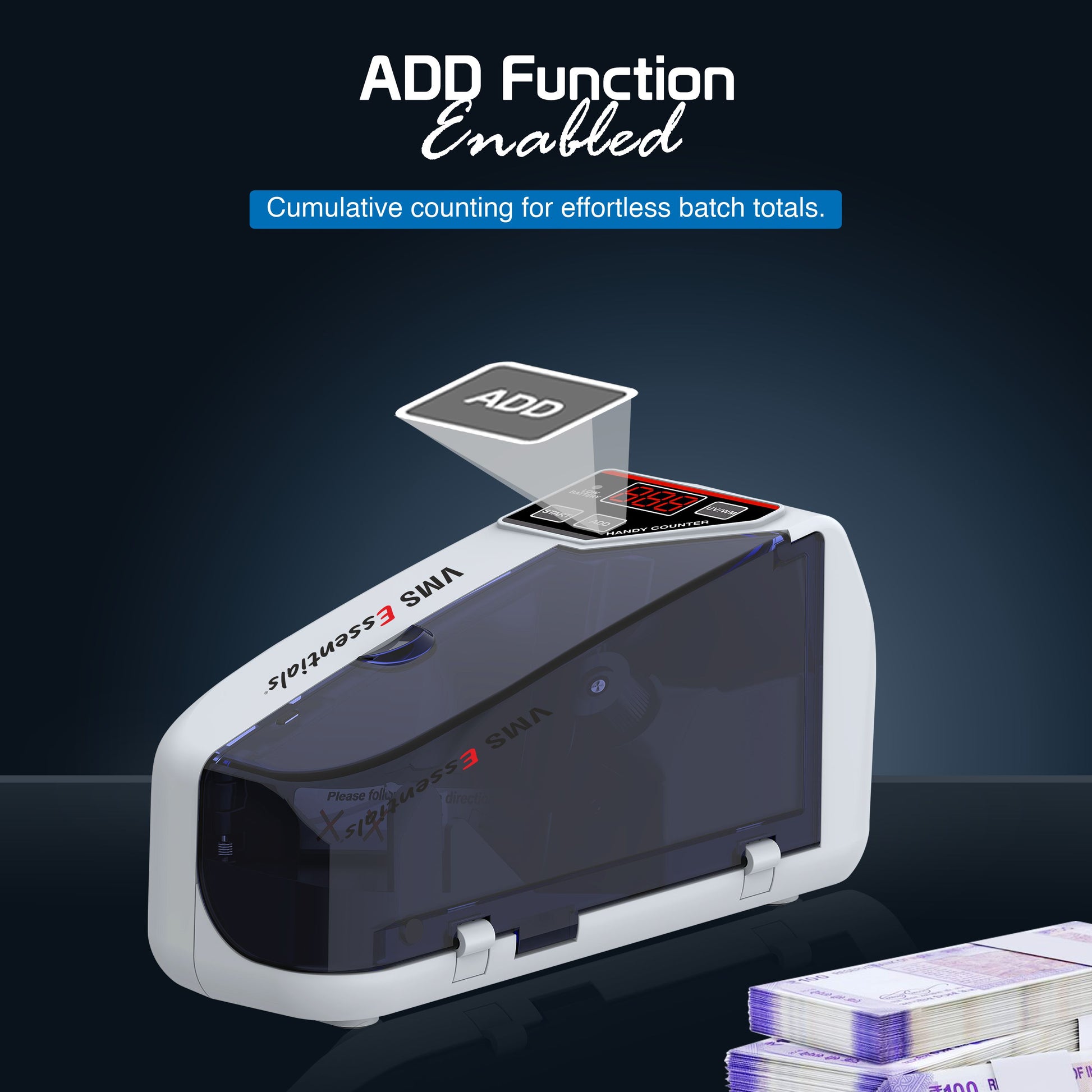 Money counting machine with ADD Function