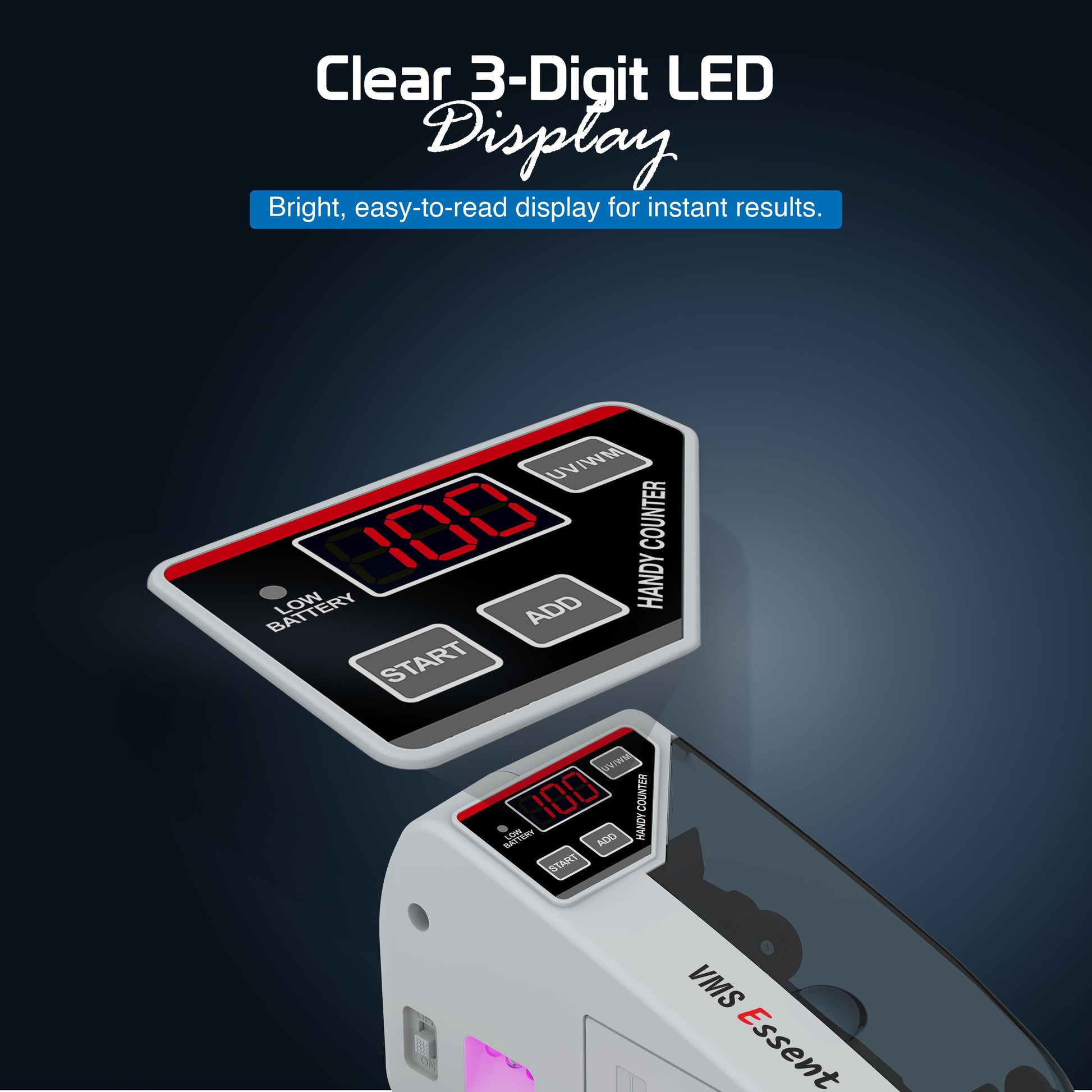 VMS Essentials Handy Note Counter Led Display