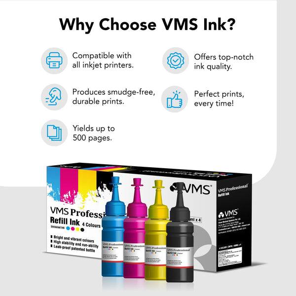 Revitalize Your Prints: VMS Professional 100ml Refill Ink for All ...