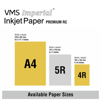 VMS Imperial 185 GSM A4 High Gloss Photo Paper - Inkjet Paper Premium RC