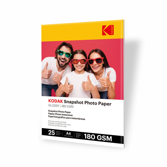 Kodak Snapshot 180 GSM A4 Gloss Photo Paper - 25 Sheets
