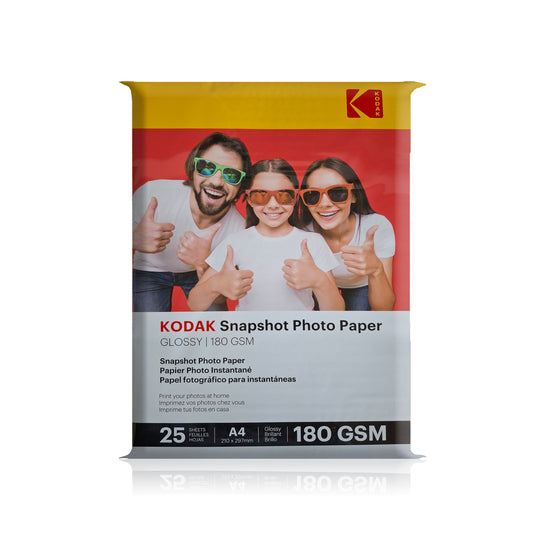Kodak Snapshot 180 GSM A4 Gloss Photo Paper - 25 Sheets