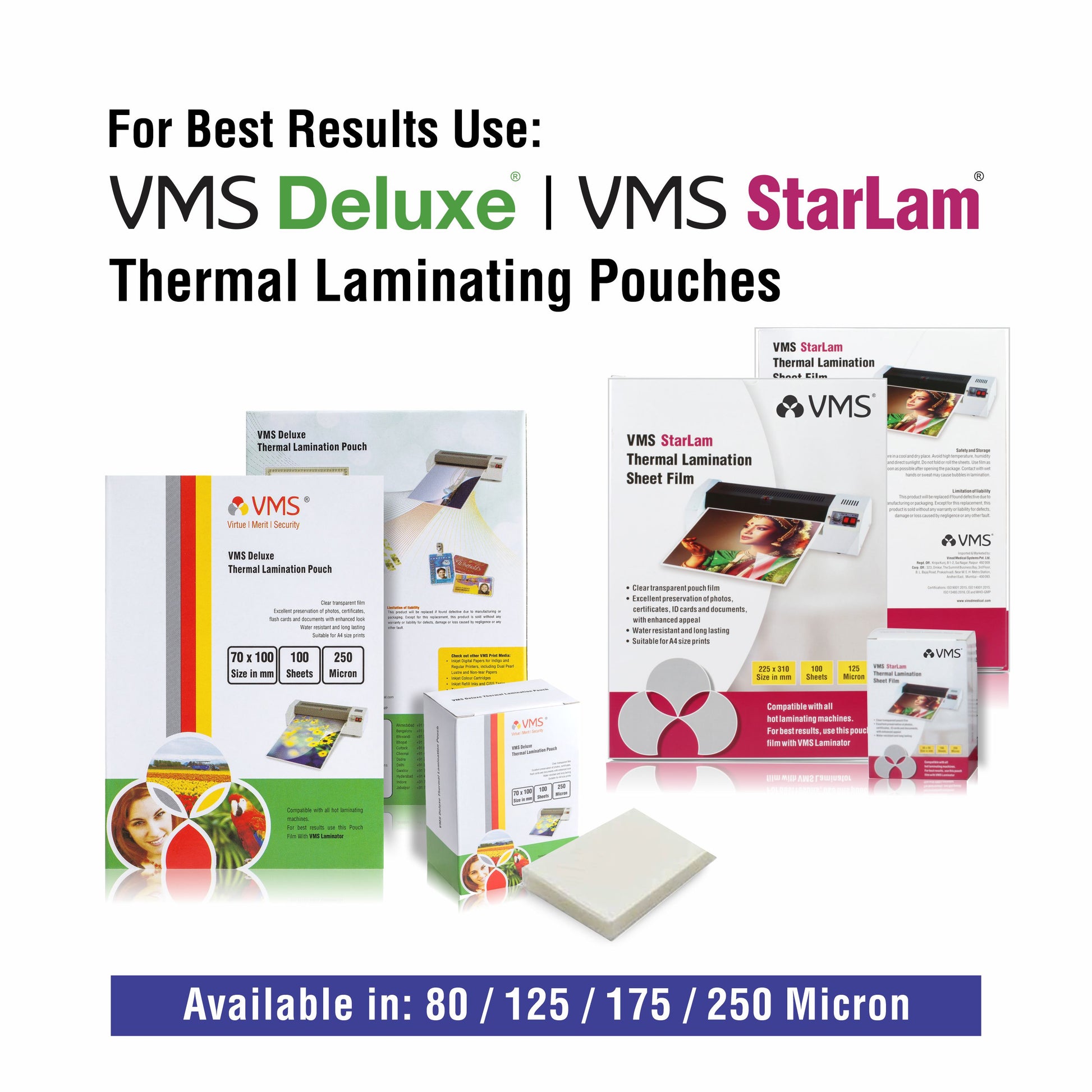 VMS LM Mini A4 Thermal Lamination Pouches