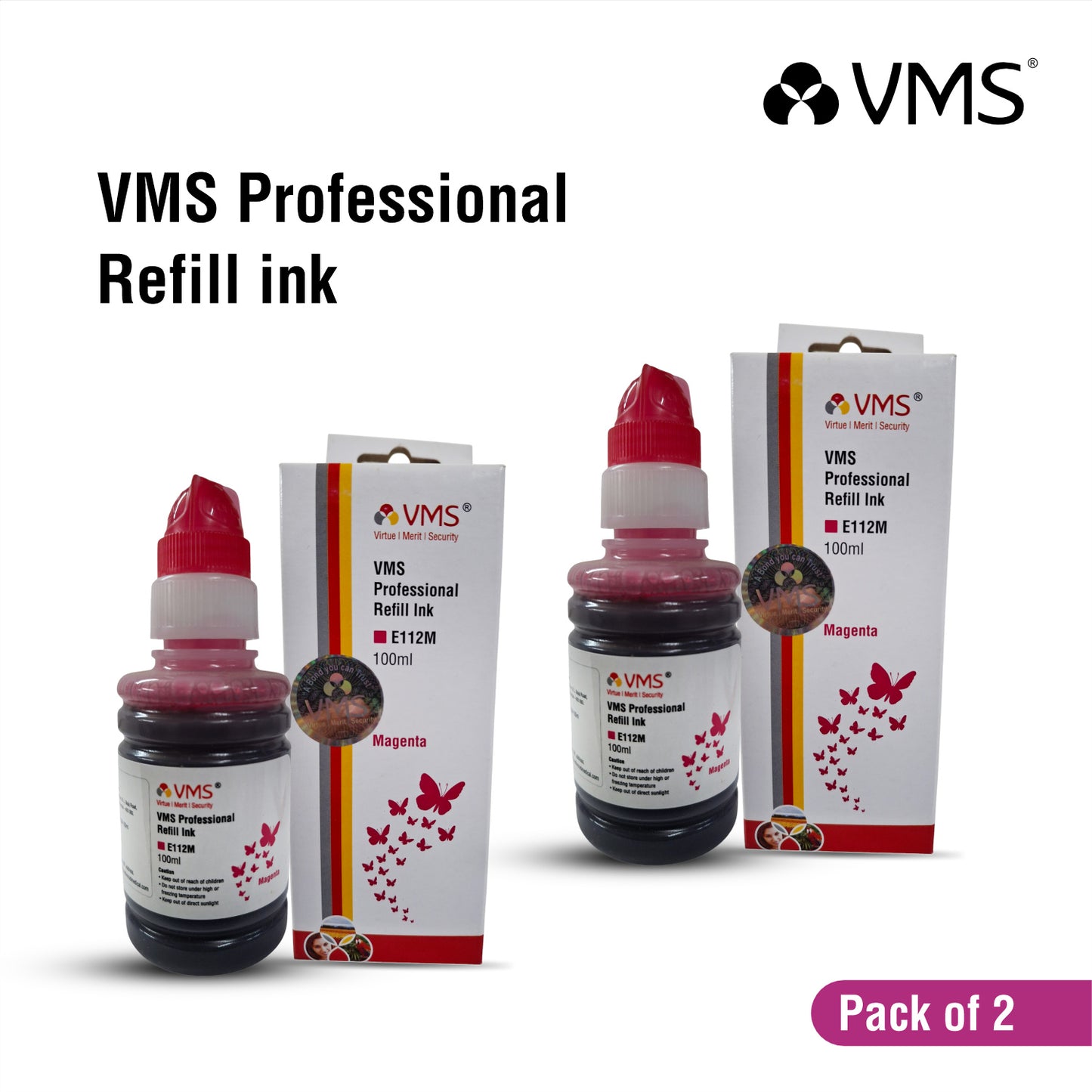 VMS Professional Refill Ink Pack of 2 Magenta