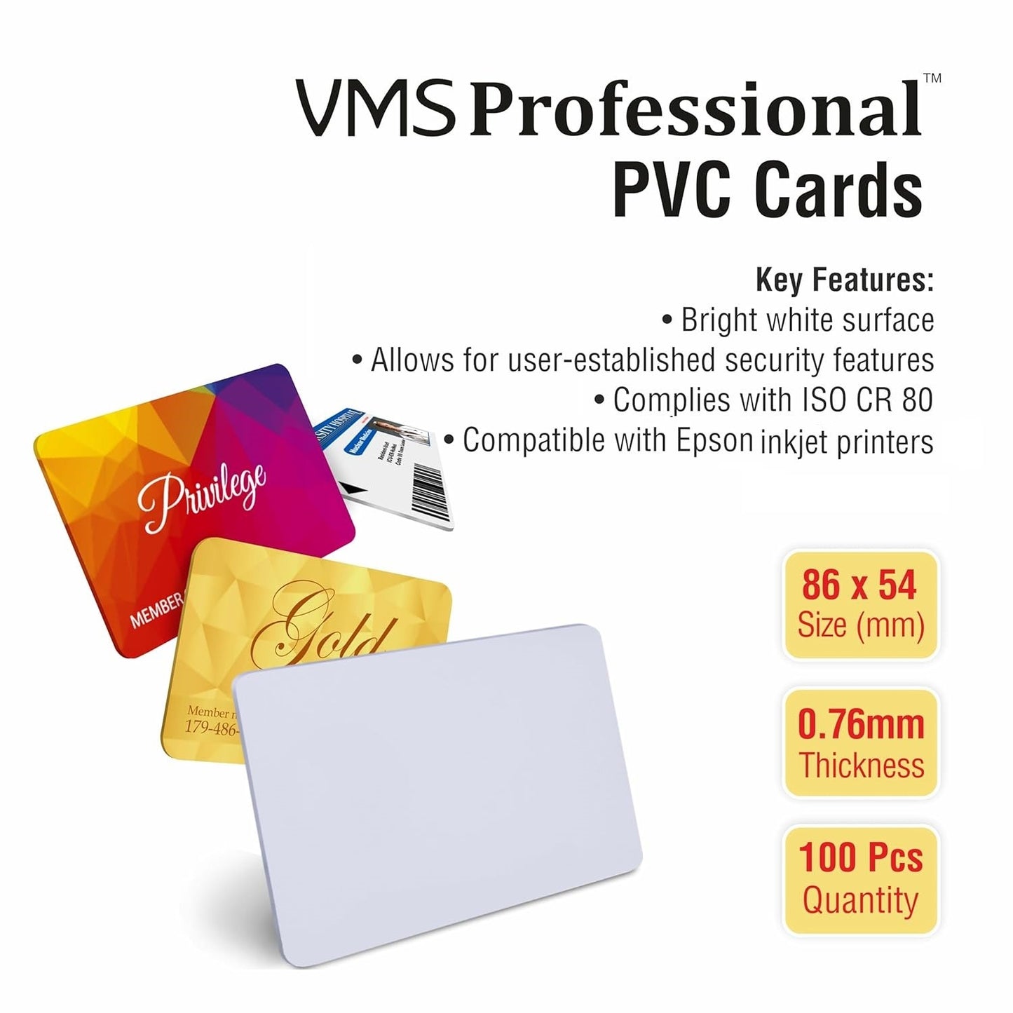 VMS Professional PVC Printable Cards