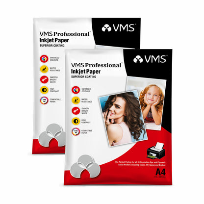 VMS Professional 210 GSM 4R (4x6) High Gloss Photo Paper - Pack of 2