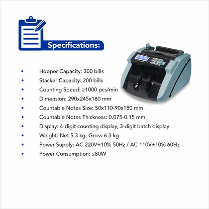 VMS Essentials Note Counters CCM05 Specifications