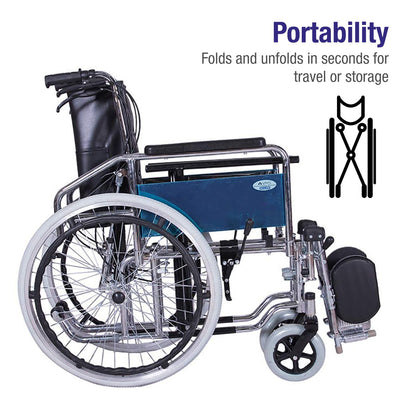 VMS Careline Recliner Commode Wheelchair Portable