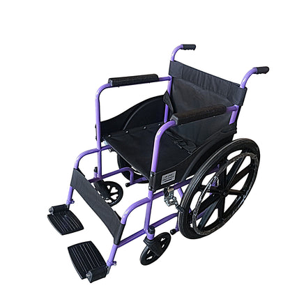 VMS Careline Foldable Manual Wheelchair - Select Plus (Purple & Black)