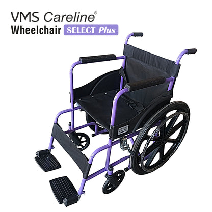 VMS Careline Foldable Manual Wheelchair - Select Plus (Purple & Black)