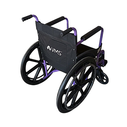 VMS Careline Foldable Manual Wheelchair - Select Plus (Purple & Black)