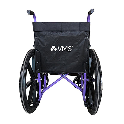 VMS Careline Foldable Manual Wheelchair - Select Plus (Purple & Black)