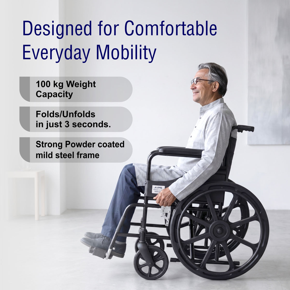 VMS Careline Foldable Manual Wheelchair - Select Plus