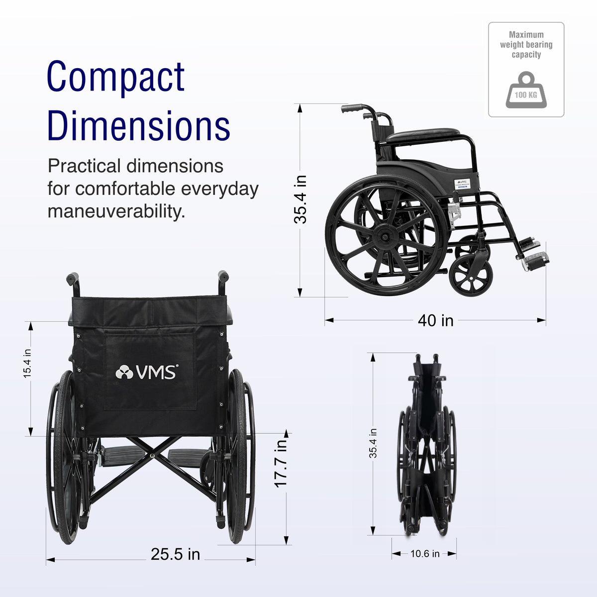 VMS Careline Foldable Manual Wheelchair - Select Plus