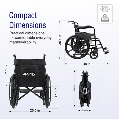 VMS Careline Foldable Manual Wheelchair - Select Plus