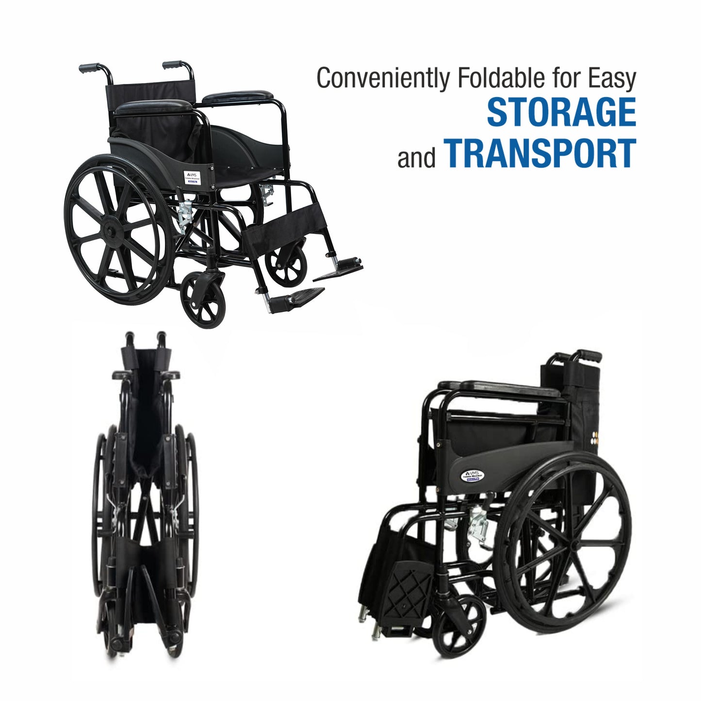 VMS Careline Foldable Manual Wheelchair - Select Plus