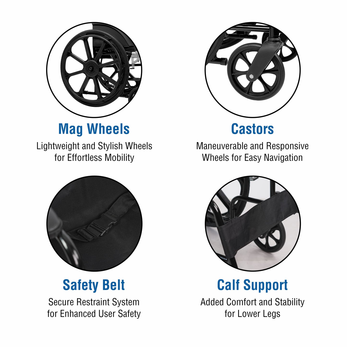 VMS Careline Foldable Manual Wheelchair - Select Plus
