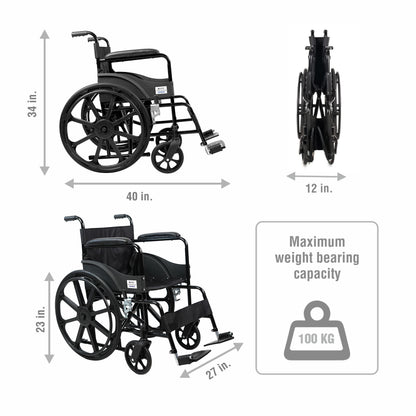 VMS Careline Foldable Manual Wheelchair - Select Plus