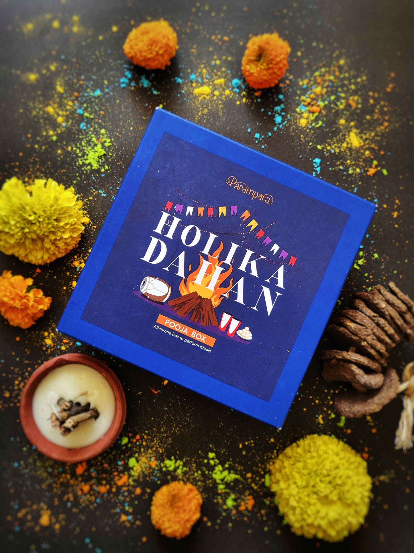 Holika Dahan Pooja Box with Organic Gulaal