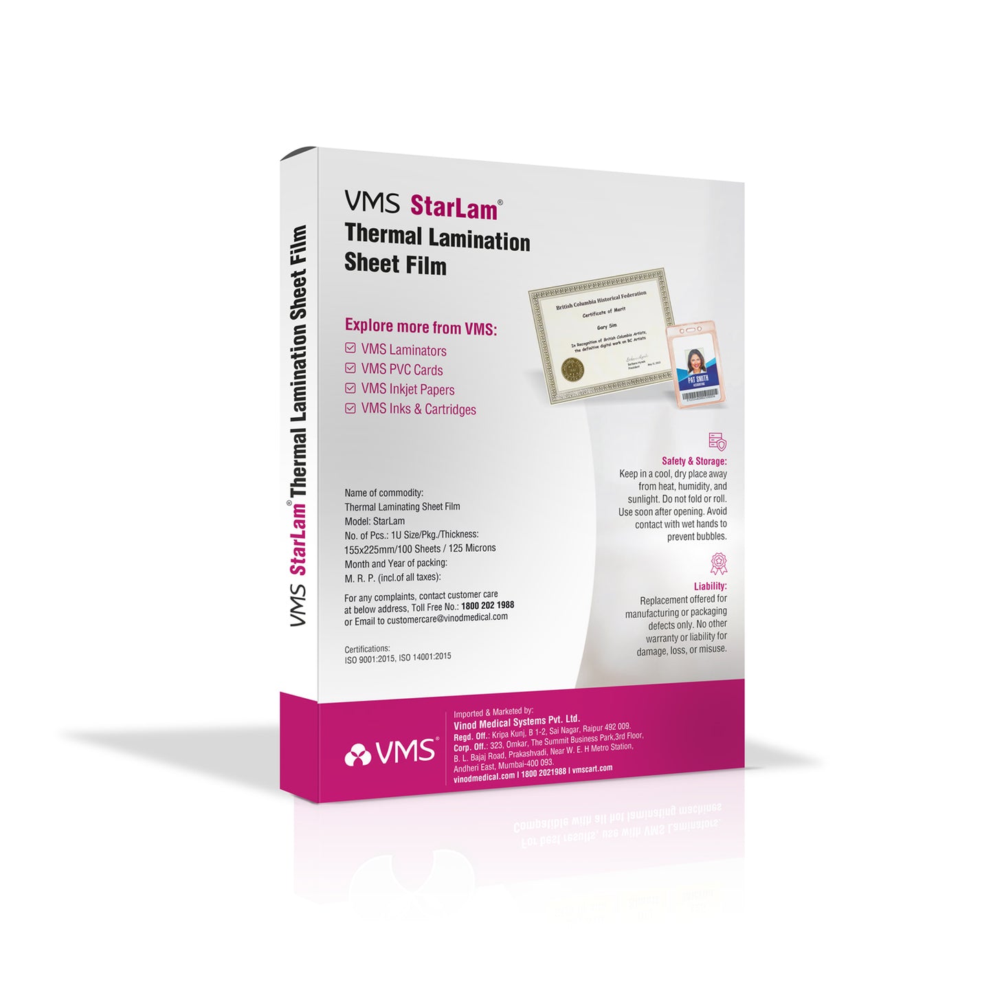 VMS StarLam thermal lamination sheet film packaging