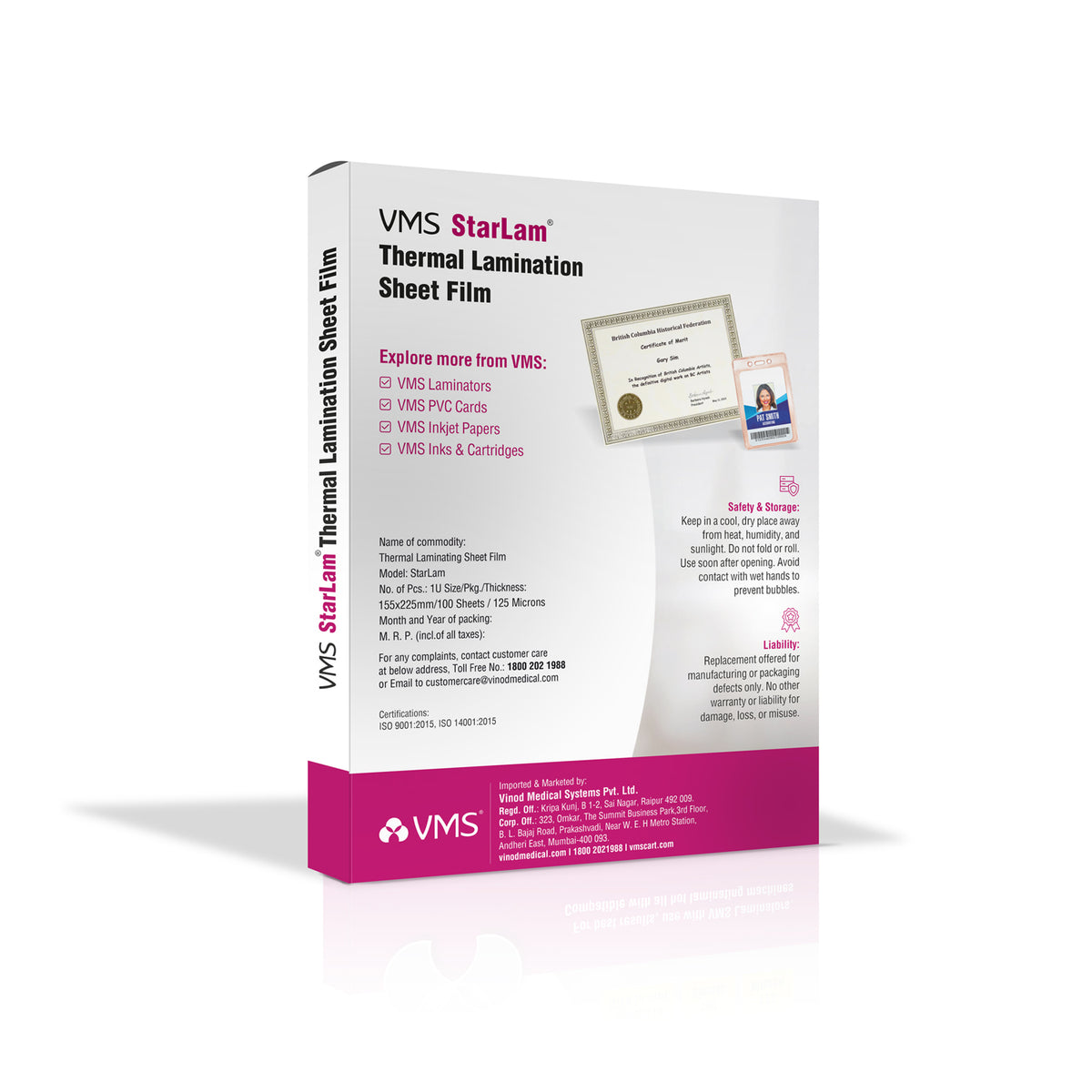 VMS StarLam thermal lamination sheet film packaging
