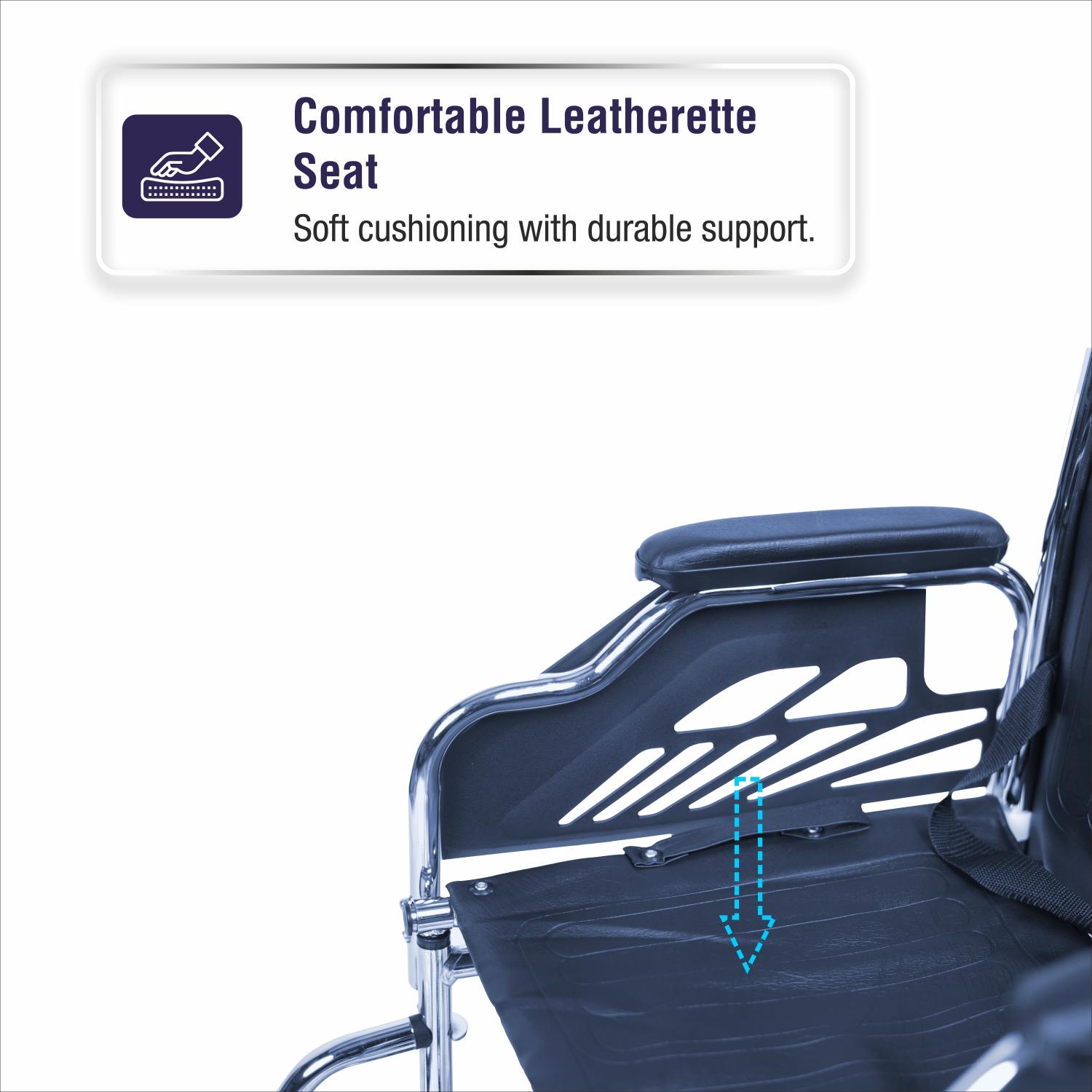 Foldable Transit Wheelchair with Soft Cushioning with Durable Support