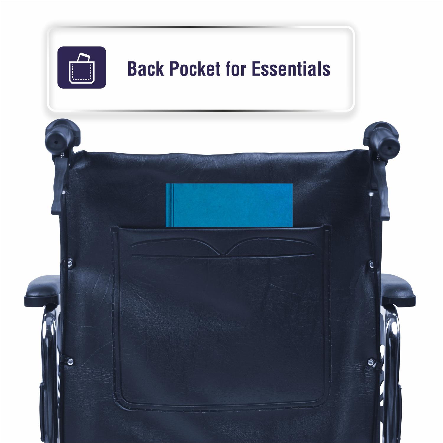 VMS Careline Foldable Transit Wheelchair Back Pocket for Essentials