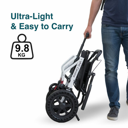 VMS Careline Foldable Portable Transit Wheelchair Airlite | 12” Honeycomb Wheels