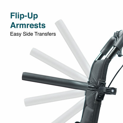 VMS Careline Foldable Portable Transit Wheelchair Airlite | 12” Honeycomb Wheels