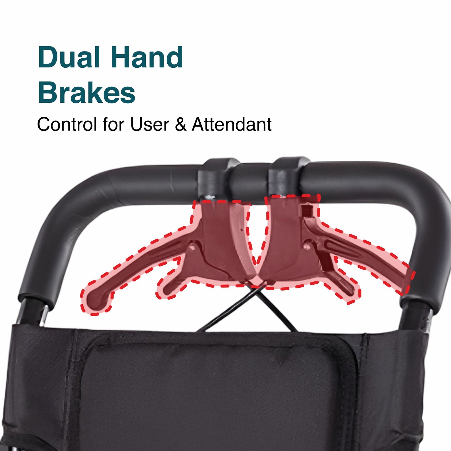 VMS Careline Foldable Portable Transit Wheelchair Airlite | 12” Honeycomb Wheels