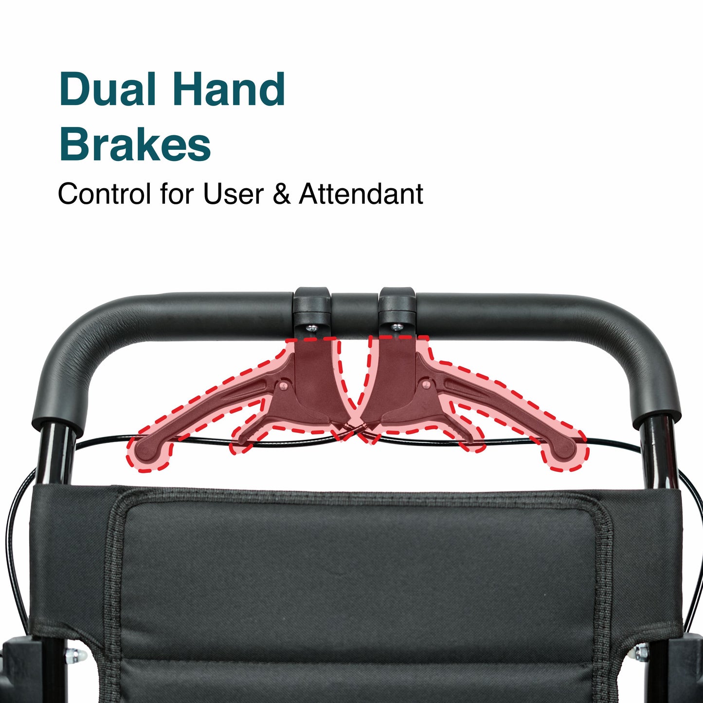 VMS Careline Foldable Portable Transit Wheelchair Airlite | 12” Honeycomb Wheels