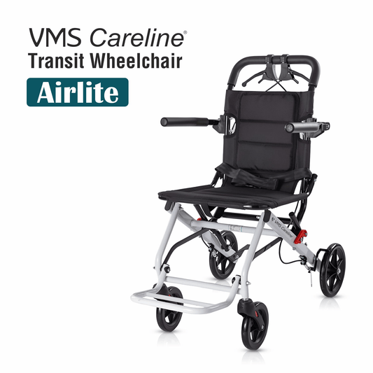 VMS Careline Foldable Portable Transit Wheelchair Airlite