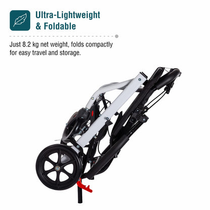 VMS Careline Foldable Portable Transit Wheelchair Airlite - White