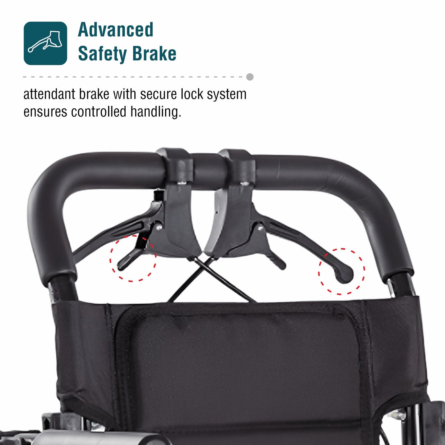 Wheelchair with advanced safety brake system