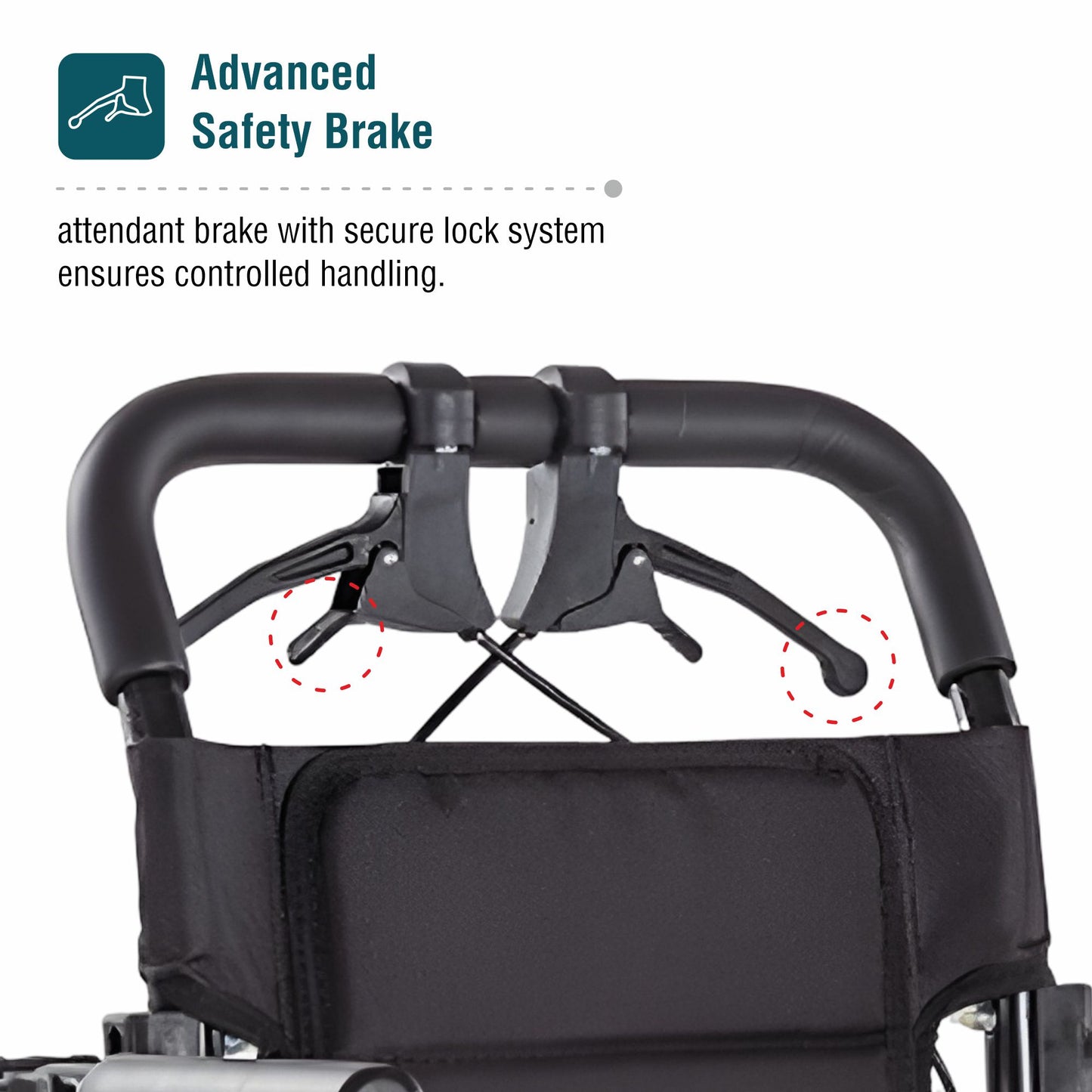 VMS Careline Foldable Portable Transit Wheelchair Airlite - White