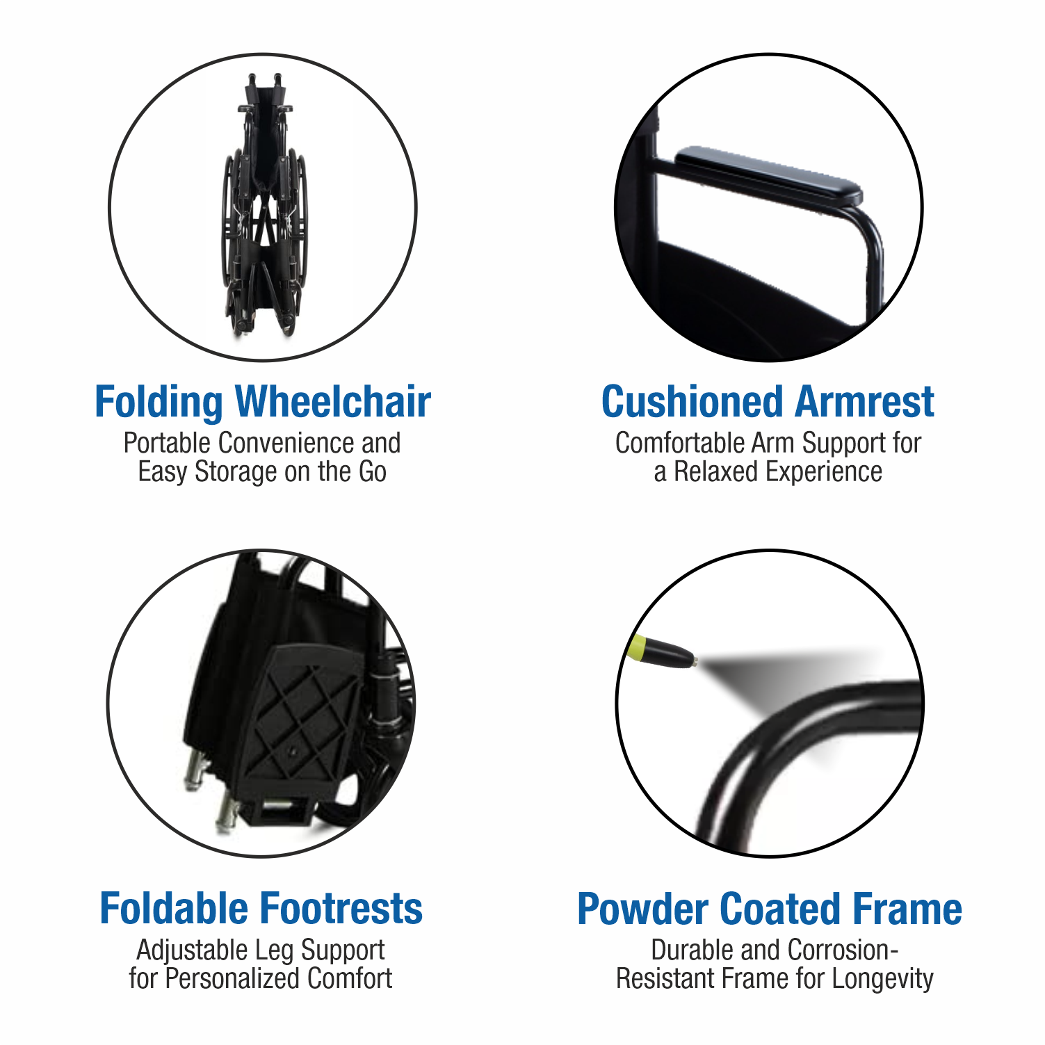 VMS Careline Foldable Wheelchair SELECT PLUS Features