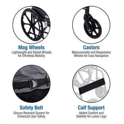 VMS Careline Foldable Manual Wheelchair Safety Benefits