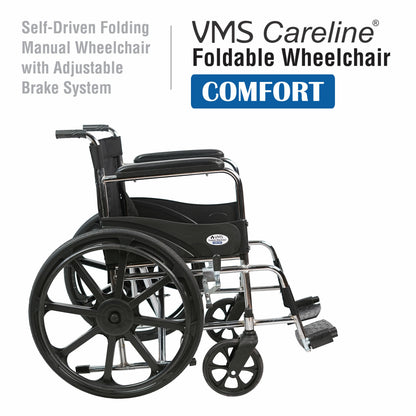 Self-Driven Folding Manual Wheelchair with Adjustable Brake System