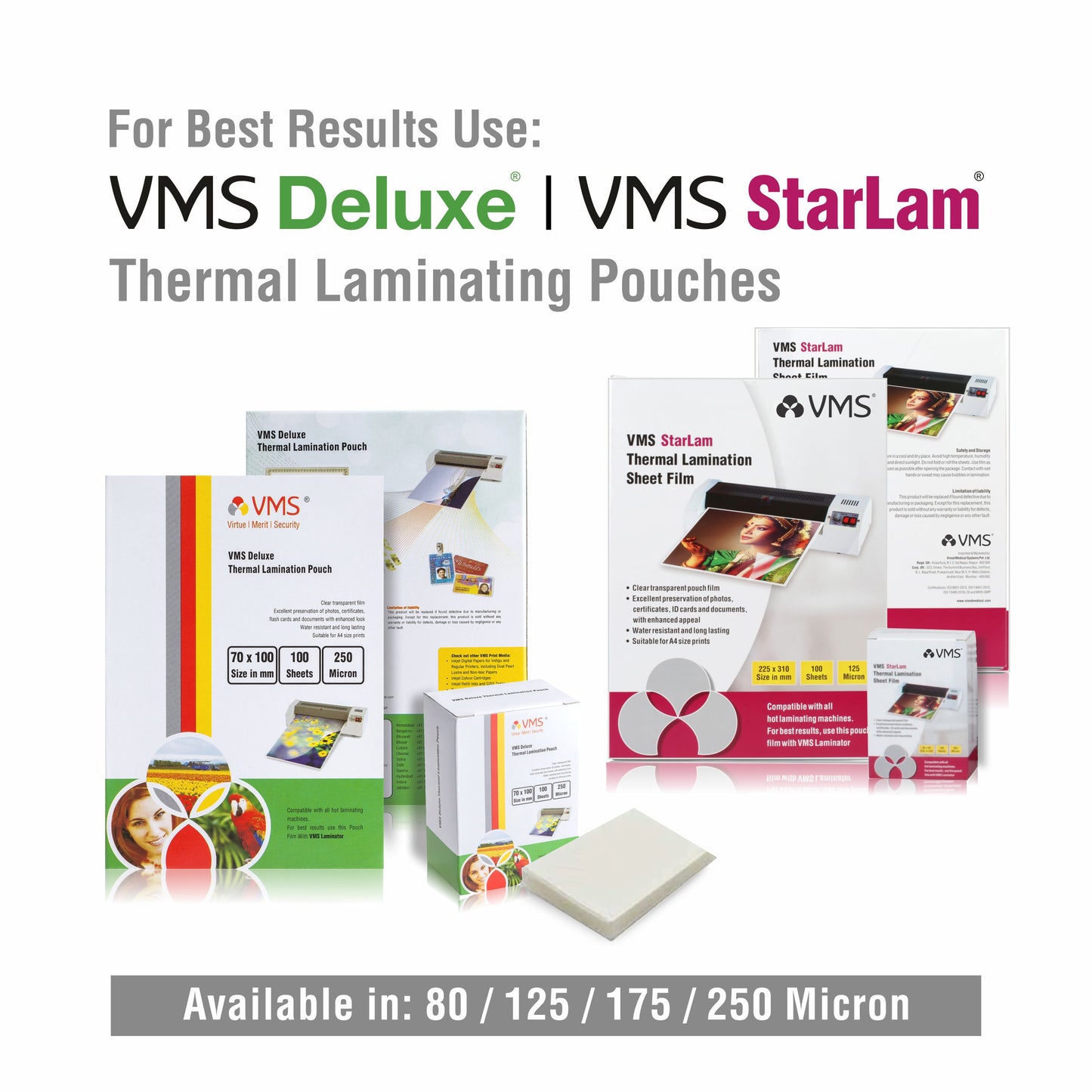 VMS Deluxe Thermal Laminating Pouches