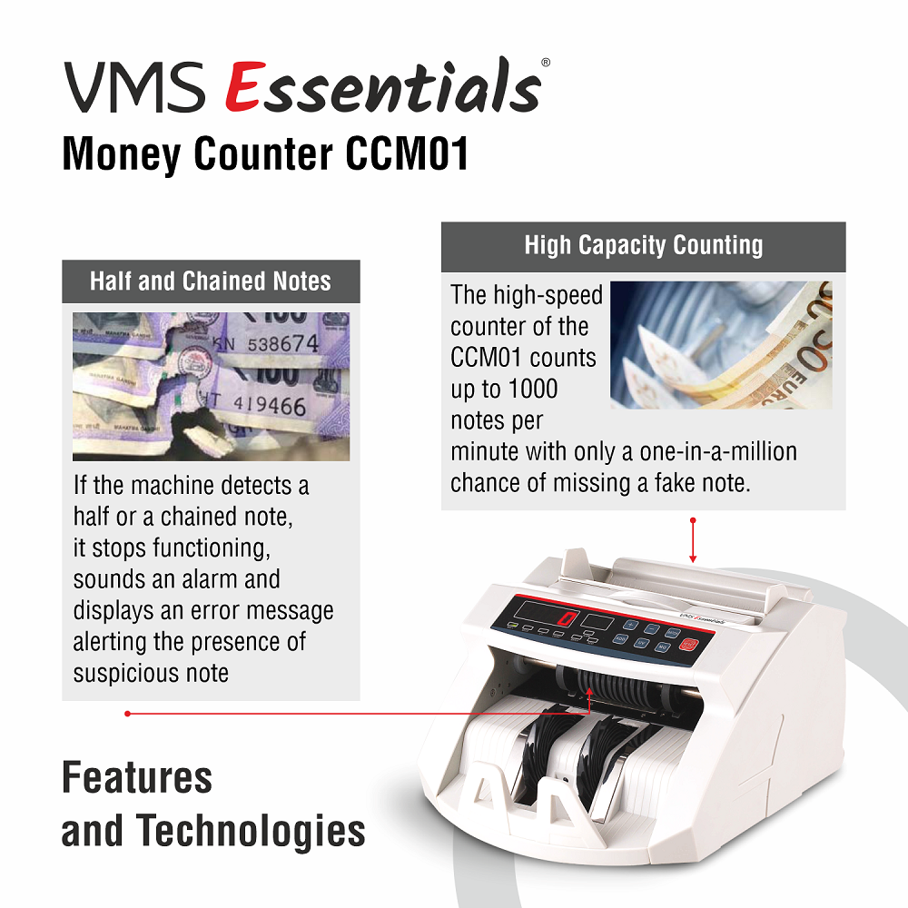 VMS Essentials Money Counters CCM01 Features and Technologies