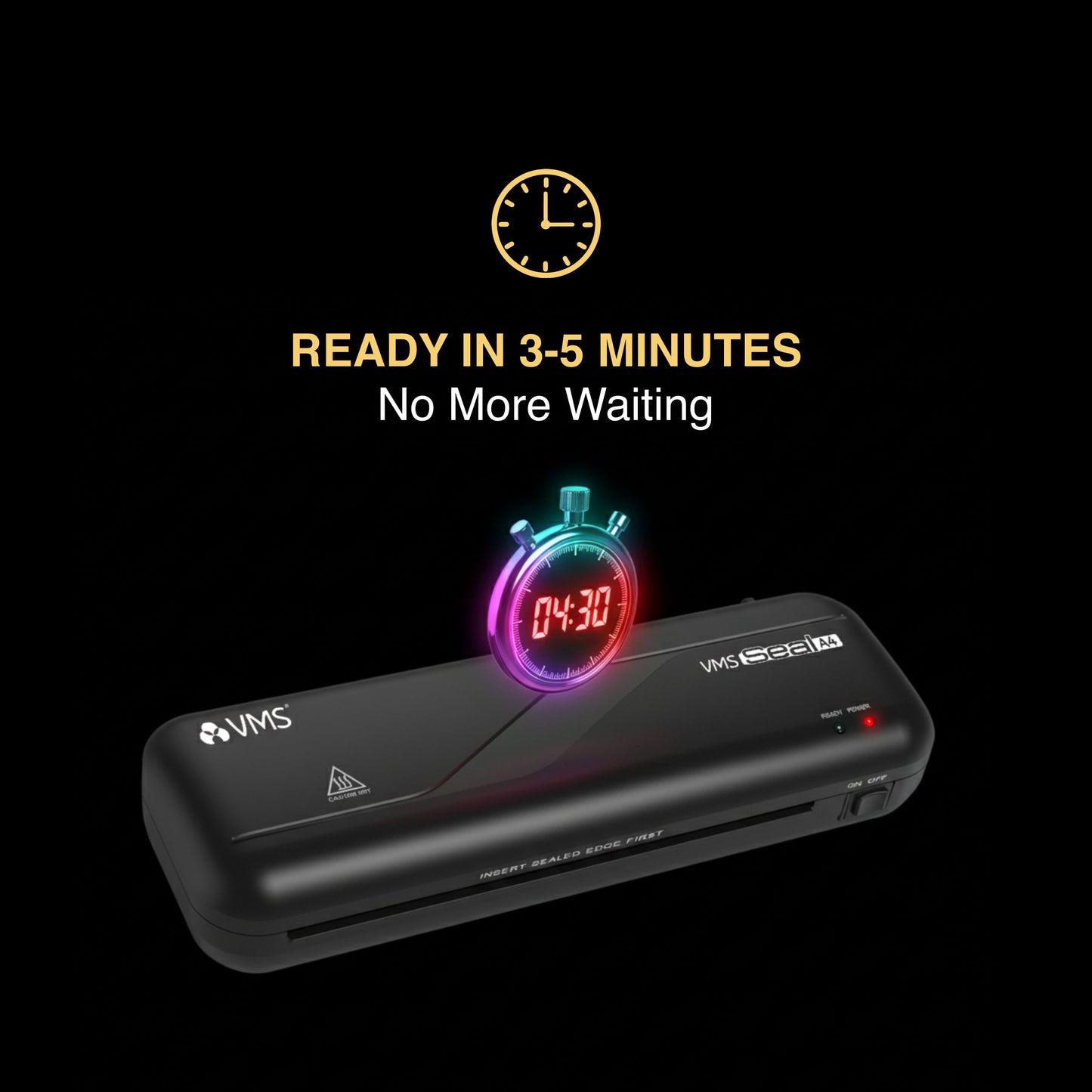 VMS LM Seal A4 Hot Thermal Laminating Machine (Photos ID,I-Card,Documents,Certificate)